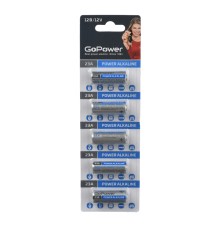 Батарейка GoPower LR27/A27/MN27 BL5 Alkaline 12V (5/100/1000) GoPower LR27 / A27 / MN27 (00-00022424)