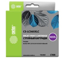 Картридж струйный Cactus CS-LC565XLC голубой (14.4мл) для Brother MFC-J2510