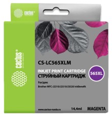 Картридж струйный Cactus CS-LC565XLM пурпурный (14.4мл) для Brother MFC-J2510
