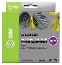 Картридж струйный Cactus CS-LC565XLY желтый (14.4мл) для Brother MFC-J2510