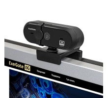 ExeGate Stream HD-4000 4K UHD AF (8Мп, 3840x2160, 30fps, H.264, автоматический фокус, защитная шторка, 4-линзовый объектив (стекло), стерео микрофон с шумоподавлением, универсальное крепление, USB, ка