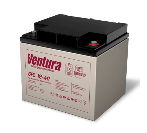 Ventura Аккумуляторная батарея GPL 12-40 12V/47Ah {клемма F6, ДхШхВ 197х166х176мм, масса 13,50 кг, срок службы 12 лет}