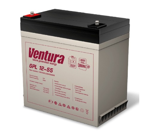 Ventura Аккумуляторная батарея GPL 12-55 12V/58Ah {клемма F6, ДхШхВ 230х140х211мм, масса 17,10 кг, срок службы 12 лет}