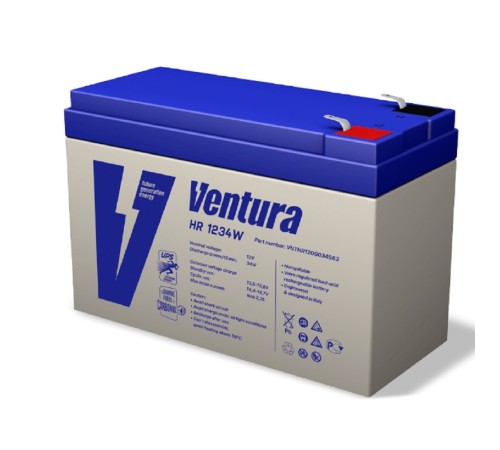 Ventura Аккумуляторная батарея HR 1234W 12V/222 Вт/блок, {клемма S63, ДхШхВ 151х65х100мм, масса 2,62 кг, срок службы 10 лет} Ventura Аккумуляторная батарея HR 1234W 12V/222 Вт/блок, {клемма S63, ДхШхВ 151х65х100мм, масса 2,62 кг, срок службы 10 лет}