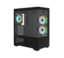 Корпус ZALMAN CHRONIX, ATX, BLACK, WINDOW, 1xCombo (3.5’’ or 2.5’’), 1x3.5’’HDD, 2x2.5’’SSD, 1xUSB2.0, 1xUSB3.0, 1xUSB Type-C, SIDE 2x120mm ARGB, REAR 1x120mm ARGB