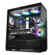 Корпус ZALMAN CHRONIX, ATX, BLACK, WINDOW, 1xCombo (3.5’’ or 2.5’’), 1x3.5’’HDD, 2x2.5’’SSD, 1xUSB2.0, 1xUSB3.0, 1xUSB Type-C, SIDE 2x120mm ARGB, REAR 1x120mm ARGB