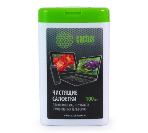 Салфетки Cactus CS-T1005 для планшетов и смартфонов малая туба 100шт влажных Салфетки Cactus CS-T1005 для планшетов и смартфонов малая туба 100шт влажных