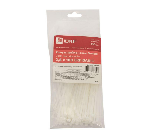 EKF plc-c-2.5x100 Хомут нейлоновый (2,5х100) (100шт.) EKF Basic