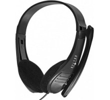 Наушники с микрофоном Оклик HS-M150 черный 2.2м накладные (428963) (уценка)