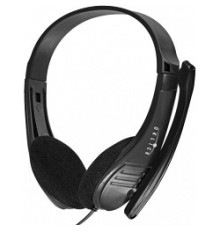 Наушники с микрофоном Оклик HS-M150 черный 2.2м накладные (428963) (уценка)