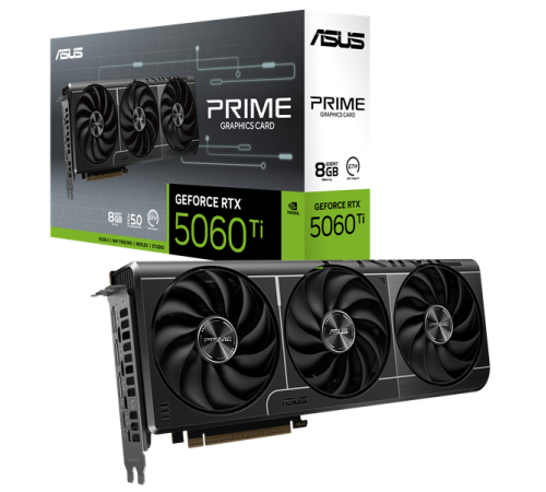 Видеокарта Asus PCI-E nVidia GeForce RTX 5060Ti 8G PRIME (8Gb/GDDR7/128 bit/DP, HDMI) RTL (PRIME-RTX5060TI-8G) Видеокарта Asus PCI-E nVidia GeForce RTX 5060Ti 8G PRIME (8Gb/GDDR7/128 bit/DP, HDMI) RTL (PRIME-RTX5060TI-8G)