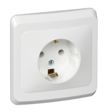 Systeme electric PC16-003B ЭТЮД С/У РОЗЕТКА с заземлением без шторок 16А 250B, БЕЛЫЙ, Россия