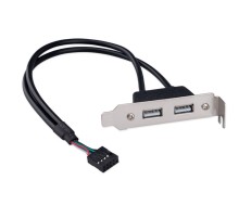 Cablexpert Планка на заднюю панель низкопрофильная, 1 порт COM/RS-232/DB9-M (CCUSBRECEPTACLE-LP)