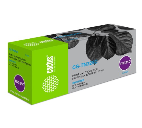 Картридж лазерный Cactus CS-TN325C TN-325C голубой (3500стр.) для Brother DCP-9055/9270/HL-4140/4150/4570