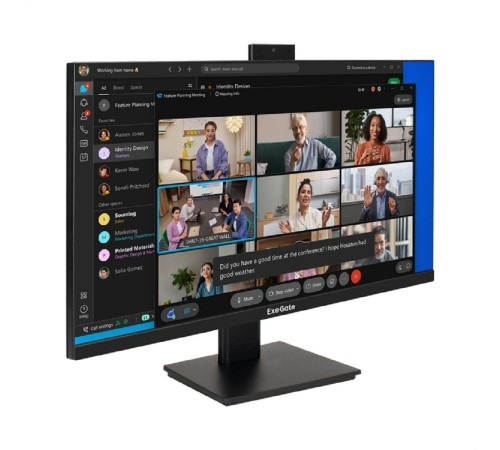 Монитор со встроенной веб-камерой 27" ExeGate SuperView EA2700 (IPS LED Grade A+, FHD, 1920x1080@75Гц, 16:9, 250cd/m2, 1000:1, 178°/178°, 5ms, D-Sub, HDMI, FHD веб-камера 2MP, микрофон, Flicker-free, Low Blue Light, кабель HDMI 1.5м, VESA 100x100, ре