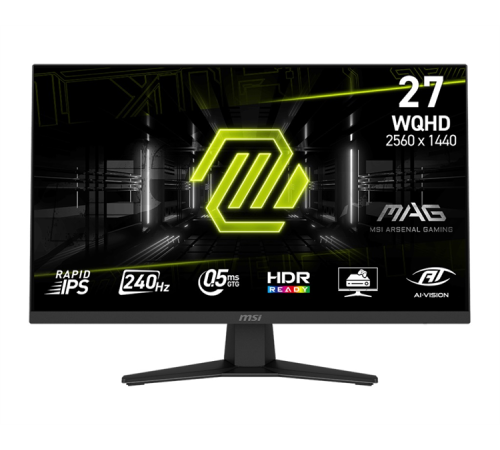 Монитор MSI 27" Mag 274QF X24 черный IPS LED 16:9 HDMI полуматовая HAS Piv 1000:1 178гр/178гр 2560x1440 240Hz DP Quad 2K (1440p) USB 6.05кг