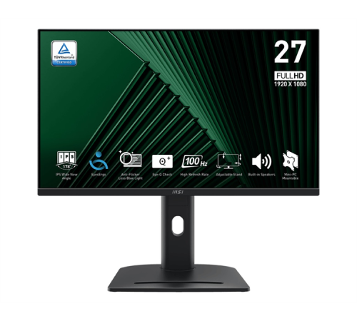 Монитор MSI 27" Pro MP275PG черный IPS LED 1ms 16:9 HDMI M/M матовая HAS Piv 1000:1 300cd 178гр/178гр 1920x1080 100Hz VGA DP FHD 3.9кг