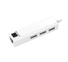 5bites Кабель-адаптер UA2-45-06WH USB2.0 / 3*USB2.0 / RJ45 100MB / WHITE