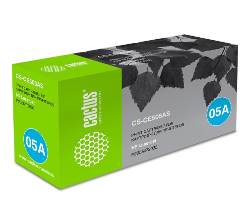 Картридж лазерный Cactus CS-CE505AS CE505A черный (2300стр.) для HP LJ P2055/P2035