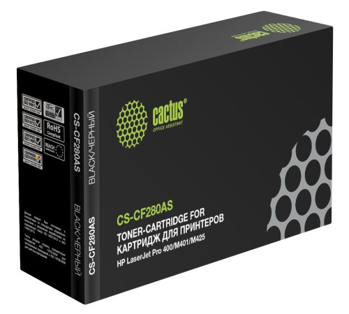 Картридж лазерный Cactus CS-CF280AS CF280A черный (2700стр.) для HP LJ Pro 400/M401/M425