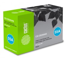 Картридж лазерный Cactus CS-CE255AS CE255A черный (6000стр.) для HP LJ P3011/P3015