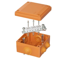 DKC FSB11604 Коробка пластиковая FS с кабельными вводами и клеммниками, IP56,100х100х50мм, 6р, 450V,6A, 4мм.кв