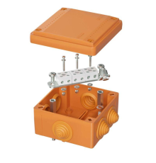DKC FSB11604 Коробка пластиковая FS с кабельными вводами и клеммниками, IP56,100х100х50мм, 6р, 450V,6A, 4мм.кв