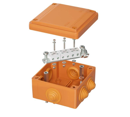 DKC FSB11604 Коробка пластиковая FS с кабельными вводами и клеммниками, IP56,100х100х50мм, 6р, 450V,6A, 4мм.кв DKC FSB11604 Коробка пластиковая FS с кабельными вводами и клеммниками, IP56,100х100х50мм, 6р, 450V,6A, 4мм.кв