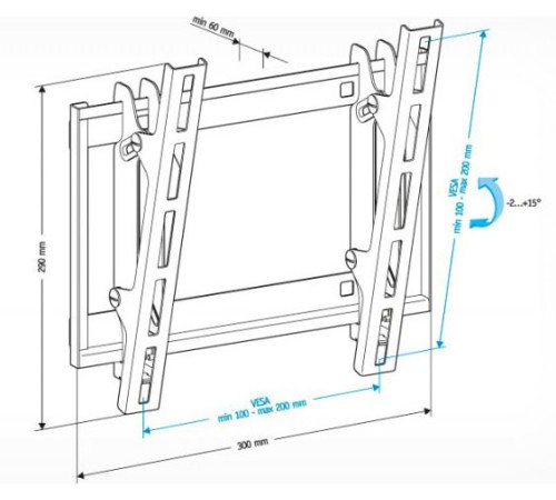 Кронштейн для телевизора Holder LCD-T2609 черный 22"-47" макс.40кг настенный наклон Кронштейн для телевизора Holder LCD-T2609 черный 22"-47" макс.40кг настенный наклон