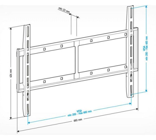Кронштейн для телевизора Holder LCD-F6607 черный 42"-65" макс.60кг настенный фиксированный Кронштейн для телевизора Holder LCD-F6607 черный 42"-65" макс.60кг настенный фиксированный
