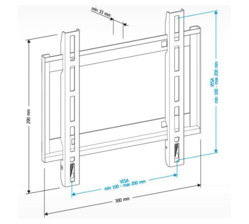Кронштейн для телевизора Holder LCD-F2608 черный 22"-47" макс.40кг настенный фиксированный