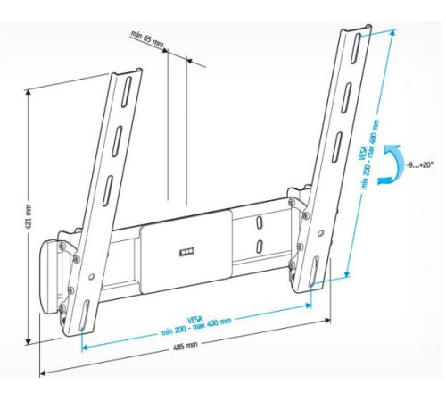 Кронштейн для телевизора Holder LCD-T4612 черный 32"-65" макс.40кг настенный наклон
