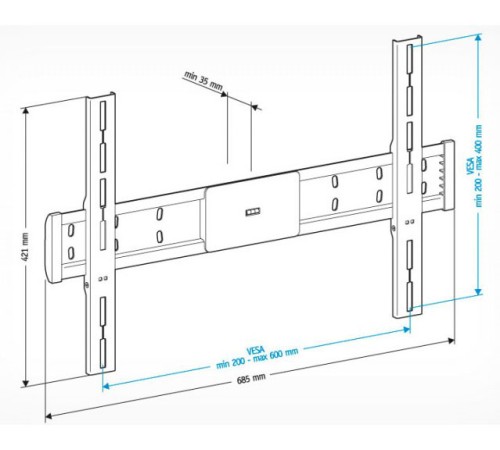 Кронштейн для телевизора Holder LCD-F6608 черный 42"-65" макс.45кг настенный фиксированный Кронштейн для телевизора Holder LCD-F6608 черный 42"-65" макс.45кг настенный фиксированный