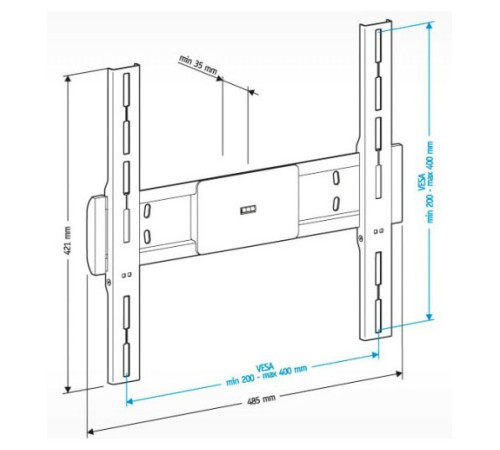 Кронштейн для телевизора Holder LCD-F4611 черный 32"-65" макс.40кг настенный фиксированный