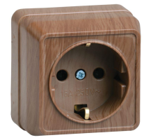 Iek ERO11-K04-16-DC РС20-3-ОД Розетка 1местн. c з/к 16А откр.уст. ОКТАВА (дуб)