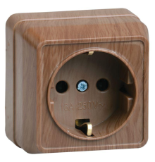 Iek ERO11-K04-16-DC РС20-3-ОД Розетка 1местн. c з/к 16А откр.уст. ОКТАВА (дуб)
