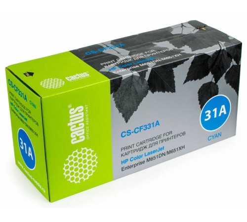 Картридж лазерный Cactus CS-CF331A CF331A голубой (15000стр.) для HP CLJ M651dn/M651n/M651xh