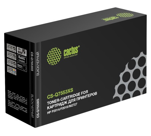 Картридж лазерный Cactus CS-Q7553XS Q7553X черный (7000стр.) для HP P2014/P2015/M2727