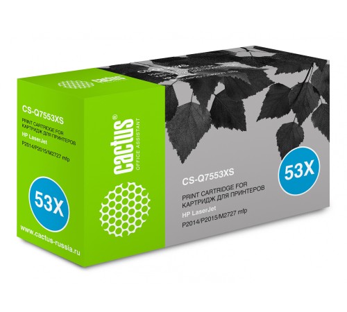 Картридж лазерный Cactus CS-Q7553XS Q7553X черный (7000стр.) для HP P2014/P2015/M2727