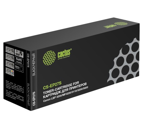 Картридж лазерный Cactus CS-EP27S EP-27 черный (2500стр.) для Canon LBP3200/MF3220/3110/3200/5600