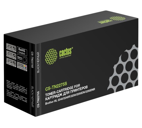 Картридж лазерный Cactus CS-TN2275S TN-2275 черный (2600стр.) для Brother HL 2240/2240R/2250/2250DN/2250DNR