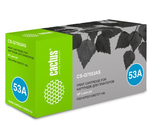 Картридж лазерный Cactus CS-Q7553AS Q7553A черный (3000стр.) для HP P2014/P2015/M2727