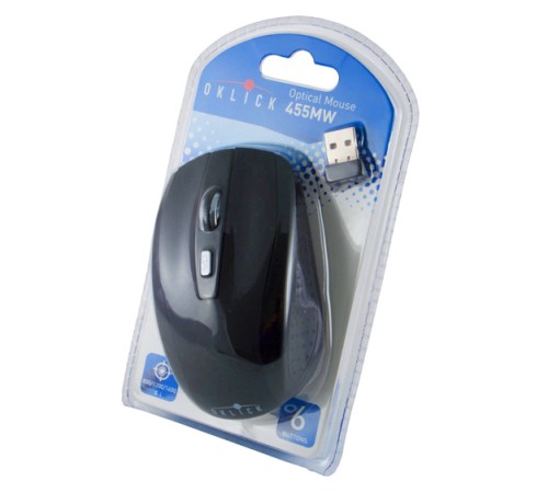 Мышь Оклик 455MW черный оптическая (1600dpi) беспроводная USB (5but) Мышь Оклик 455MW черный оптическая (1600dpi) беспроводная USB (5but)