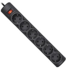 Сетевой фильтр Defender DFS 153 3 м, черный, 6 розеток Defender DFS 153 (3 м, 6 розеток) (99495)