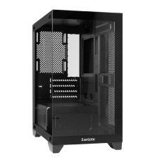 Exegate EX299006RUS Корпус Minitower ExeGate i3 SEA LE (mATX, без БП, 1*USB+1*USB3.0, HD аудио, черный, 1 вент. 12см с RGB подсветкой, передняя и боковая панели - закаленное стекло)