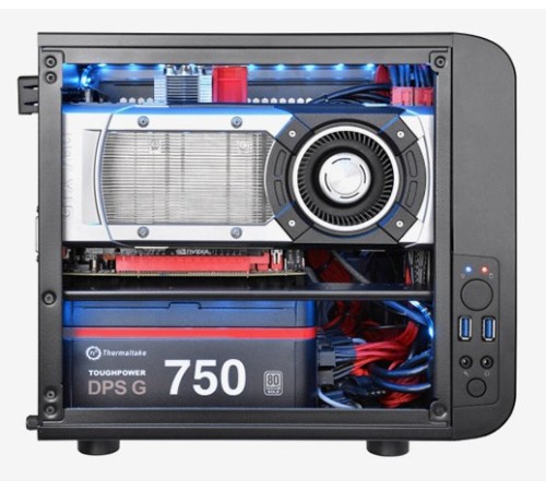 Корпус Thermaltake Core V1 черный без БП miniITX 1x200mm 2xUSB3.0 audio bott PSU