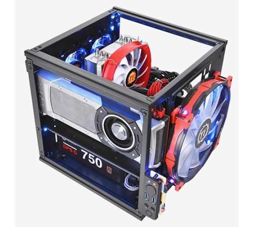 Корпус Thermaltake Core V1 черный без БП miniITX 1x200mm 2xUSB3.0 audio bott PSU