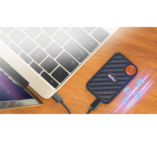 SSD накопитель Netac ZX20 II 512GB USB 3.2 Gen 2 Type-C External Magnetic Portable SSD, R/W up to 2000MB/1800MB/s, with USB C to A cable and 20Gbps USB C to C cable 3Y wty