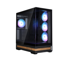 Корпус ZALMAN P40 NAMU, ATX, BLACK, WINDOW, WOODEN ELEMENTS, 2xCombo(2.5” or 3.5”), 1xUSB TYPE-C, 2xUSB3.0, SIDE 3x120mm ARGB, REAR 1x120mm ARGB