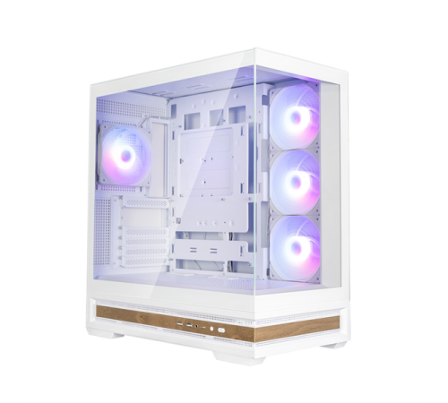 Корпус ZALMAN P40 NAMU, ATX, WHITE, WINDOW, WOODEN ELEMENTS, 2xCombo(2.5” or 3.5”), 1xUSB TYPE-C, 2xUSB3.0, SIDE 3x120mm ARGB, REAR 1x120mm ARGB